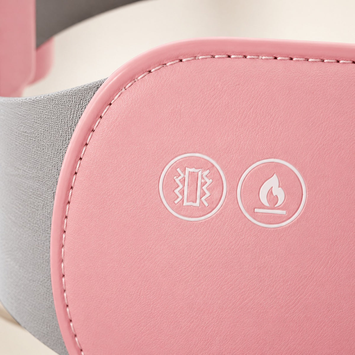Detail des commandes chaleur et vibration de la ceinture Belyss